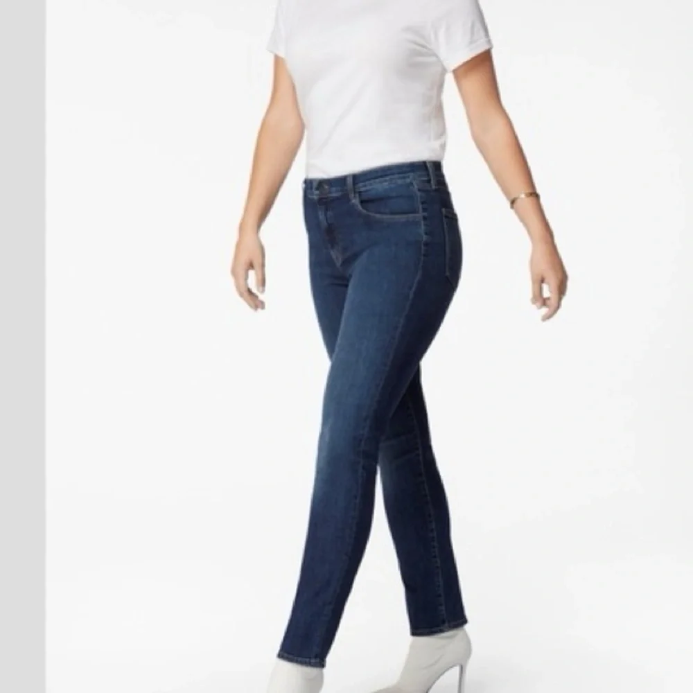 J Brand Ruby High Rise Straight Jeans Size 28 Blue Stretch Ankle